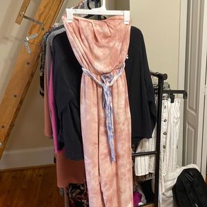 Free People strapless wide leg jumpsuit